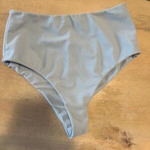 High-Waisted Light Blue Bikini Bottom